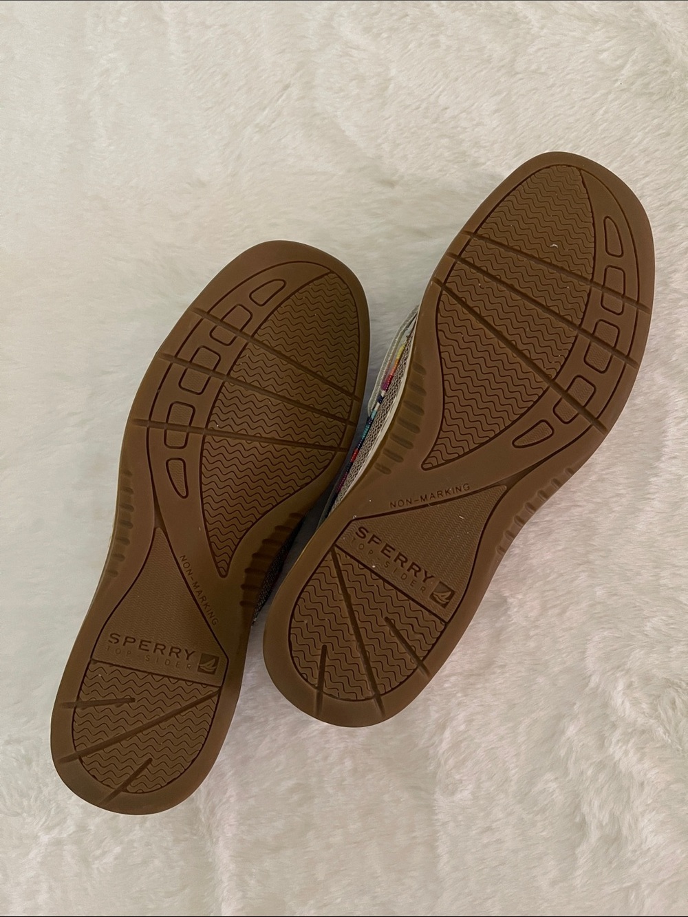Sperrys Women’s Navy Canvas Boat Shoes with Multicolor Trim SZ 7 - Picture 4 of 7